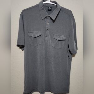 Kuhl Gray Geomtric Print Athletic Golf Polo Shirt Mens Size M
